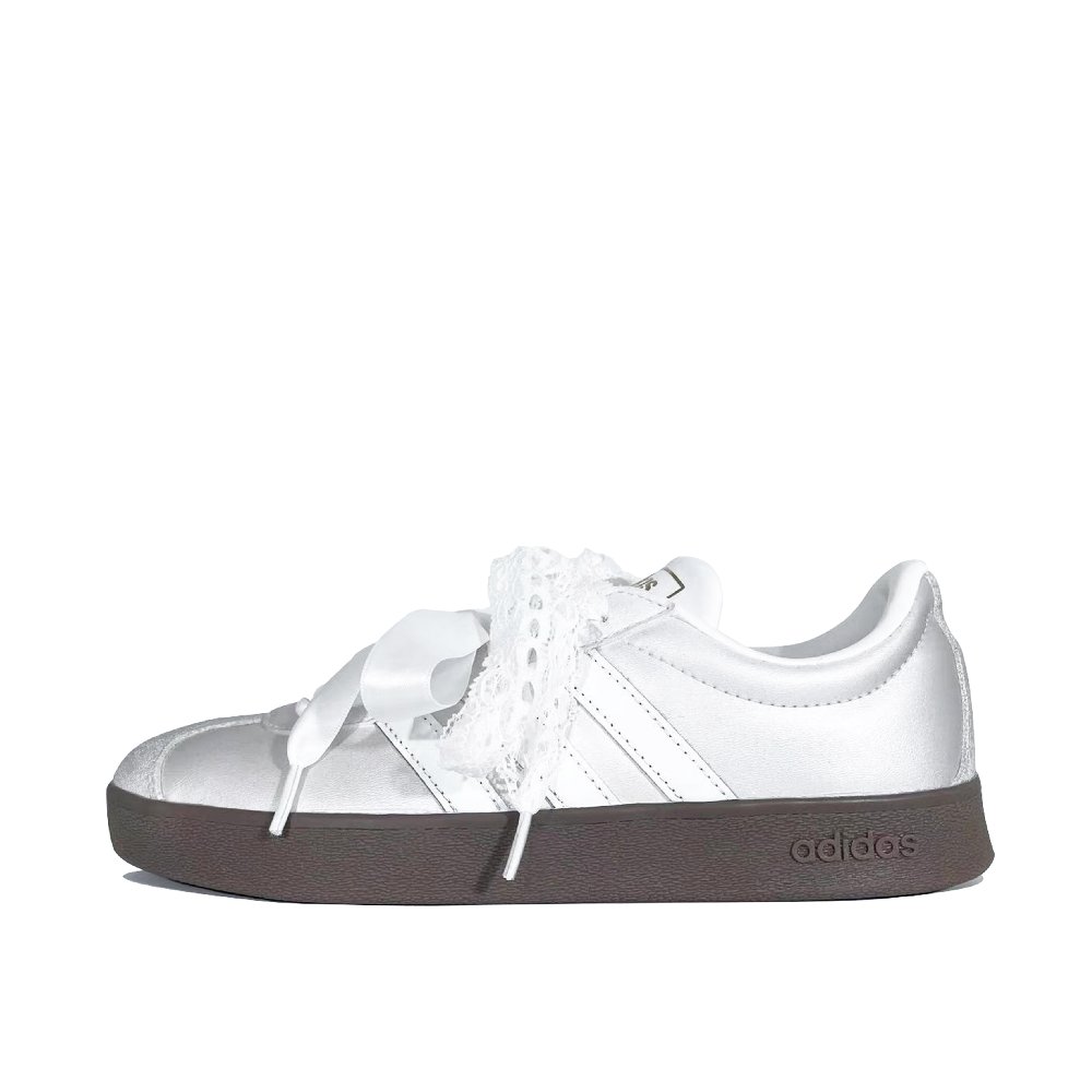 Adidas Neo VL Court 2.0 Galaxy Satin Dance Coverage Balance Low Top Skateboard Shoes Unisex Silver White