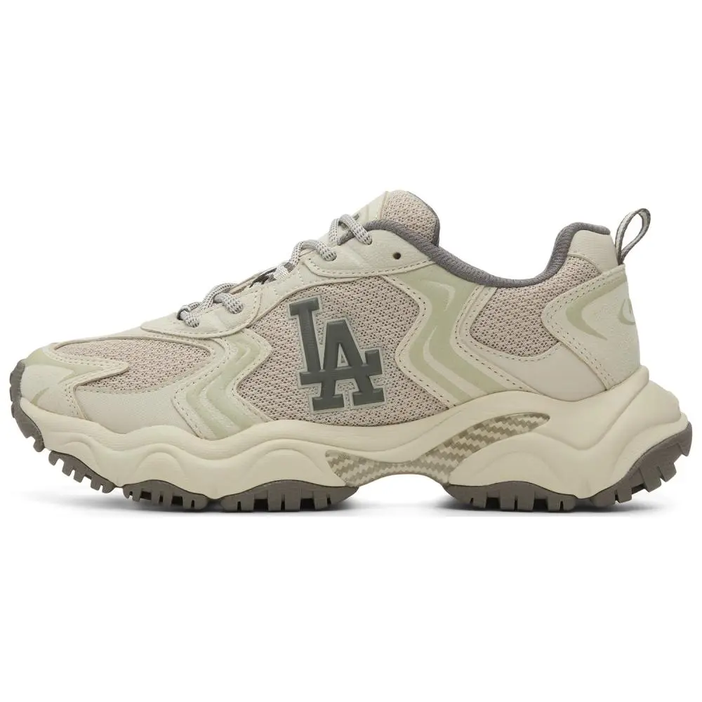 MLB Los Angeles Dodgers Breathable Lightweight Height Increasing Low top Chunky Sneakers Unisex Beige Yellow