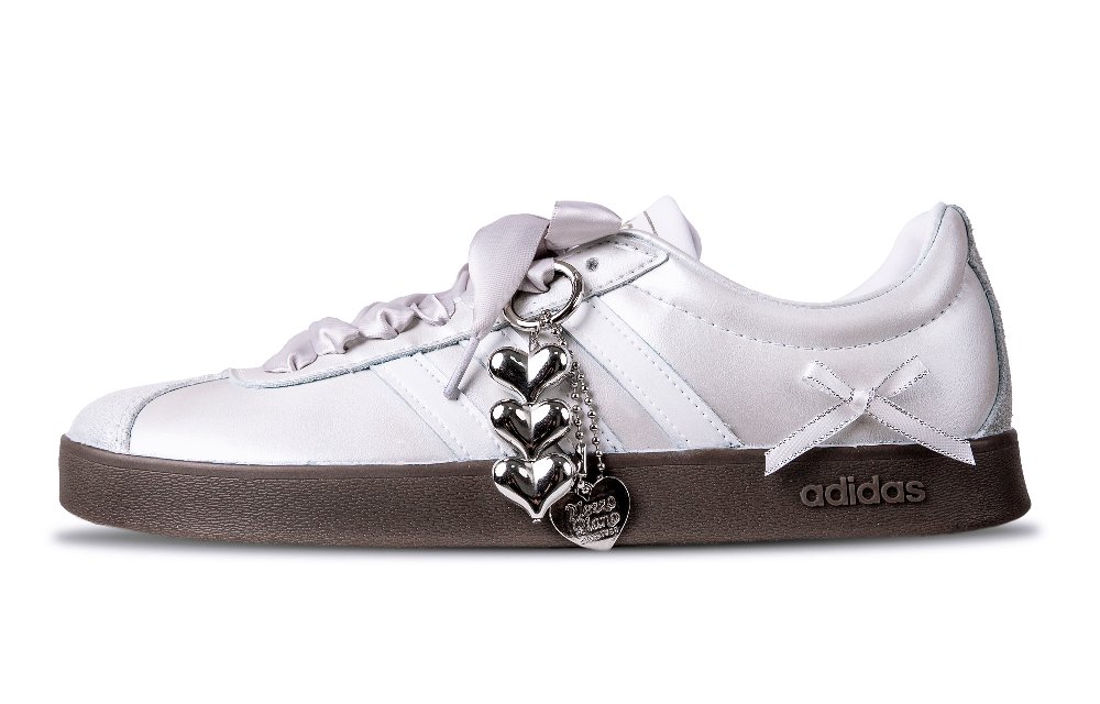 Adidas Neo Vl Court Tree Silver Sea Star Joy Slip-Resistant Low-Top Skateboard Shoes Unisex Silver