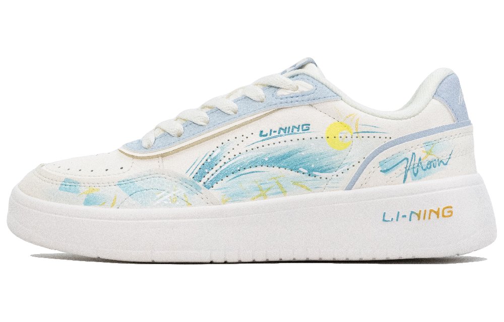 LiNing Su Anti Slip Wear Resistant Low Top Skateboard Shoes Women's Light Blue
