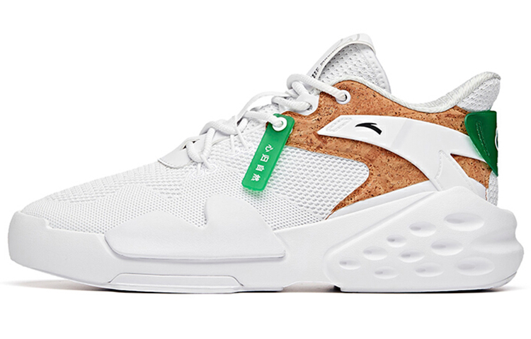 Anta Bastard Eco-Friendly Series Lightweight And Breathable Mid-Top Skateboard Shoes Men's White Green