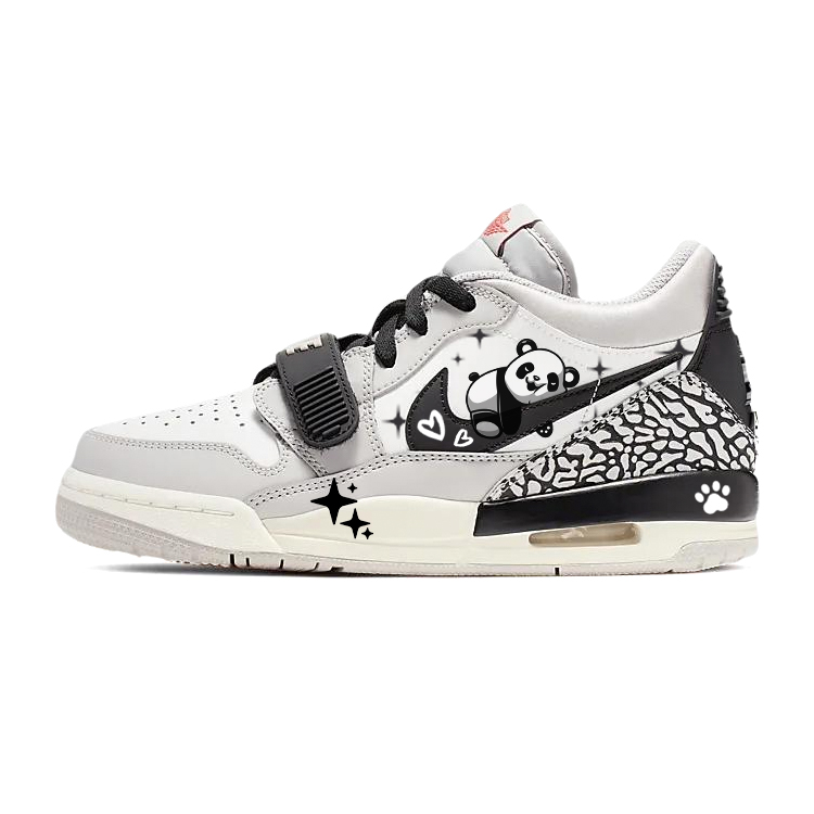 Jordan Legacy 312 Cushioning Anti-Slip And Wear-Resistant Low-Top Vintage Basketball Shoes GS White Gray Black