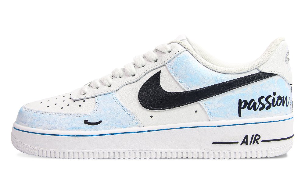 Nike Air Force 1 Anti Slip Wear Resistant Low Top Skateboard Shoes Unisex White Blue