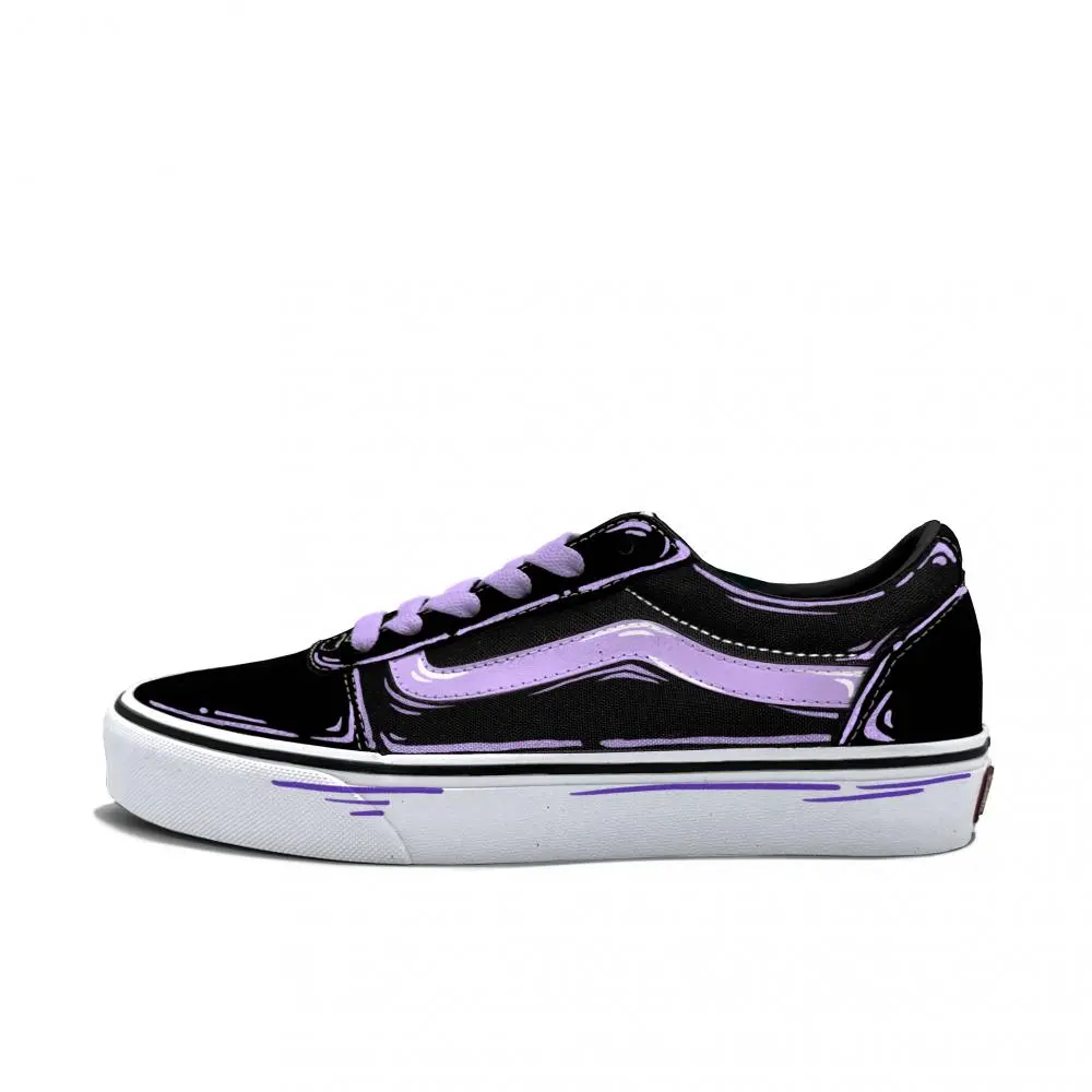 Vans Ward Abrasion Resistant Low Top Skateboard Shoes Women's Purple