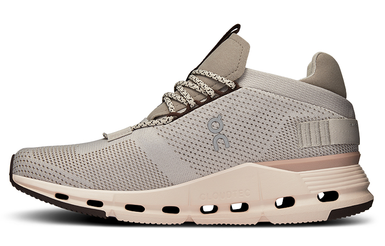 On Cloudnova Slip-Resistant Low-Top Casual Shoes Women's Pearl White Shell Pink
