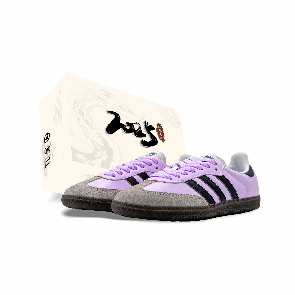 Adidas Originals SAMBA OG Low Top Skateboard Shoes Unisex Black White Purple