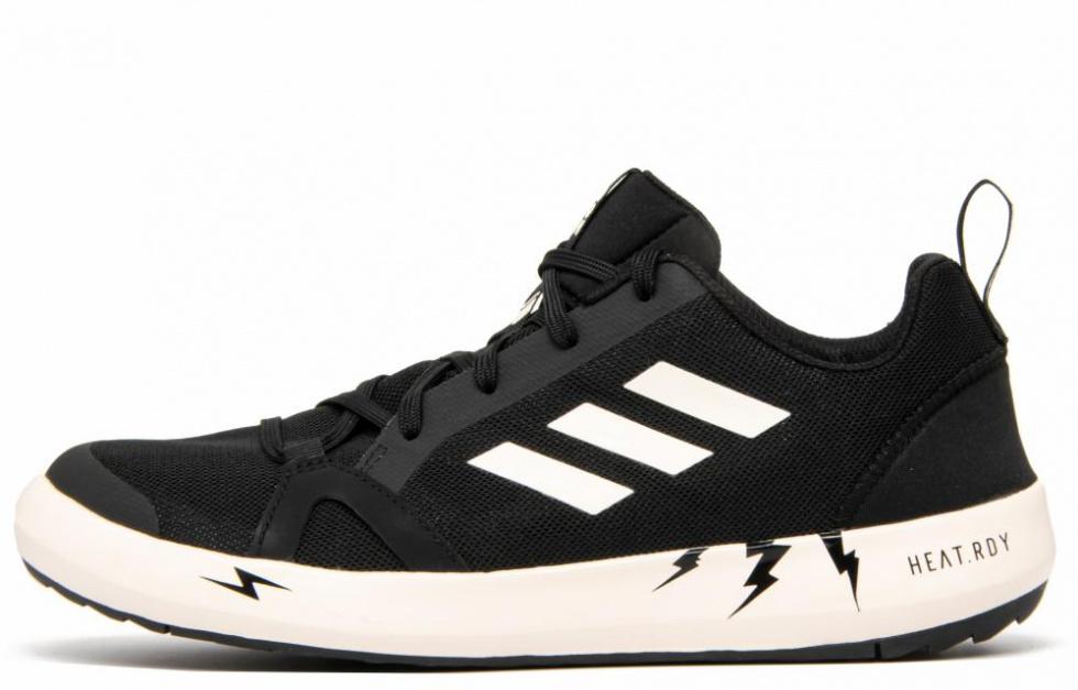 Adidas Terrex Boat Parallel Space-time Cushioning Anti-Slip And Wear-Resistant Low-Top Outdoor Shoes Men's Black White