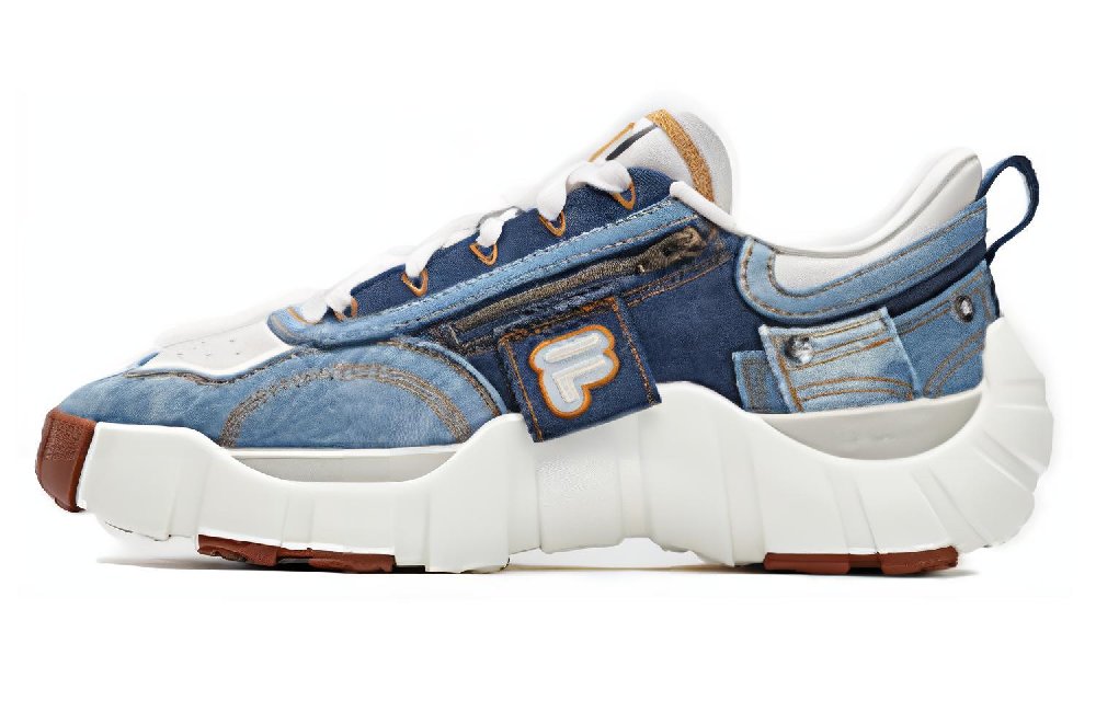 FILA FUSION BONE DX Spine Shoes BONE DX Cushioning Support Low Top Casual Shoes Men's Blue White