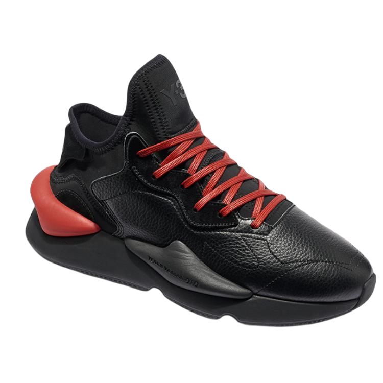 Y 3 Kaiwa Leather panelled Lace up Sneakers