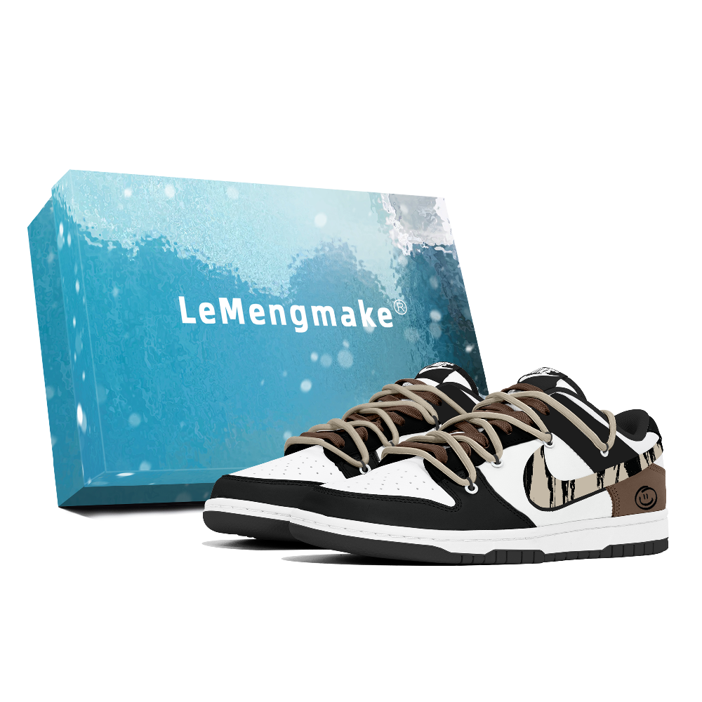 Nike Dunk Lemon Joy Abrasion Resistant Low top Skateboard Shoes Unisex Black Brown