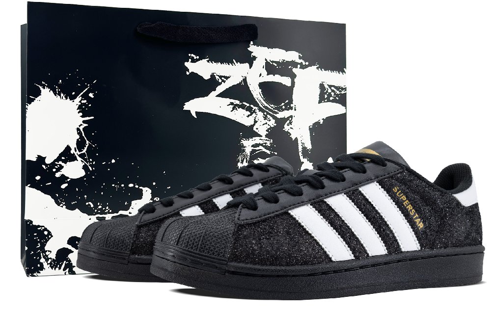 Adidas Originals SUPERSTAR Abrasion-Resistant Low-Top Skateboard Shoes Unisex Black Diamond