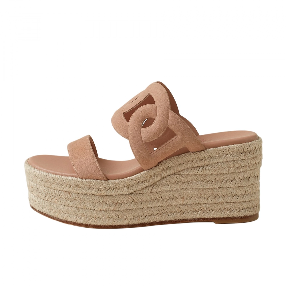 HERMES Slide Slippers 5.6cm Women's Pearl Beige