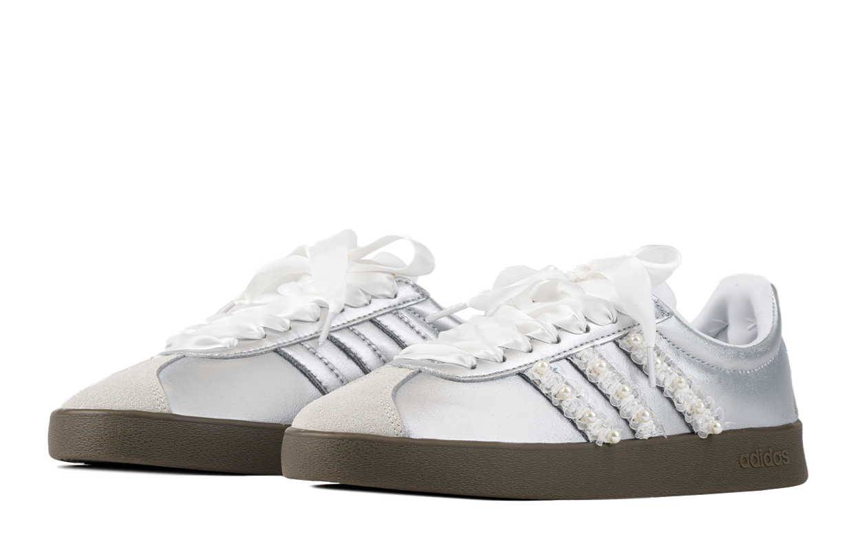 Adidas Neo VL Court 2.0 Slip Resistant Low top Skateboard Shoes Women's Silver White купить в интернет-магазине Yoocart с быстрой доставкой по России.