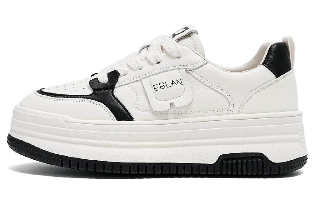 EBLAN Breathable Low-Top Skateboard Shoes Women's Beige Black