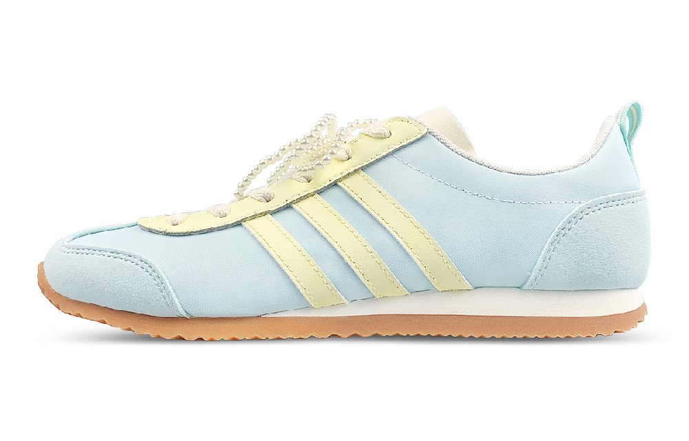 Adidas VS JOG 2.0 Abrasion Resistant Low Top Casual Shoes Unisex Blue Yellow