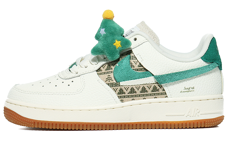 Nike Air Force 1 Low Top Skateboard Shoes Women's White Green