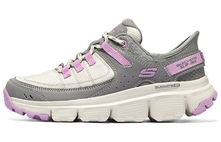 Skechers Summits AT Cushioned Wear-Resistant Breathable Supportive Lightweight Low-Top Running Shoes Women's Gray White