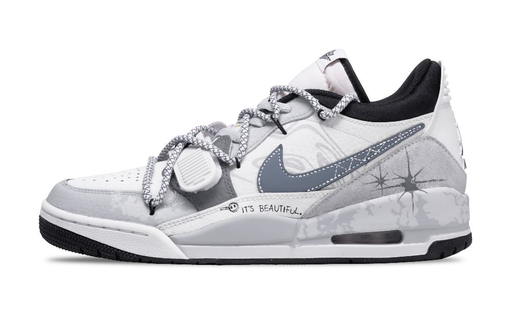 Jordan Legacy 312 Low Top Vintage Basketball Shoes Men's Light Gray