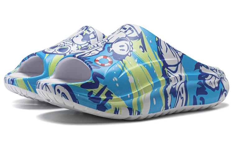 LOL x LiNing Rubber Sole Slide Slippers Unisex Blue Green купить в интернет-магазине Yoocart с быстрой доставкой по России.