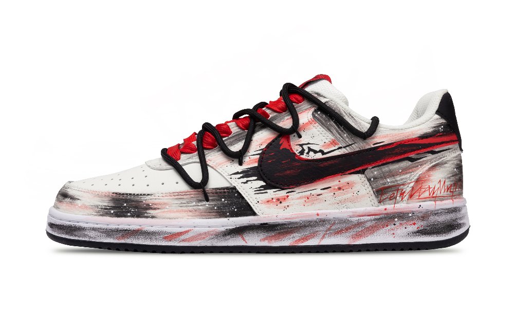 Nike Court Vision 1 Aurora Phantom Abrasion Resistant Low Top Skateboard Shoes Men's Red Black