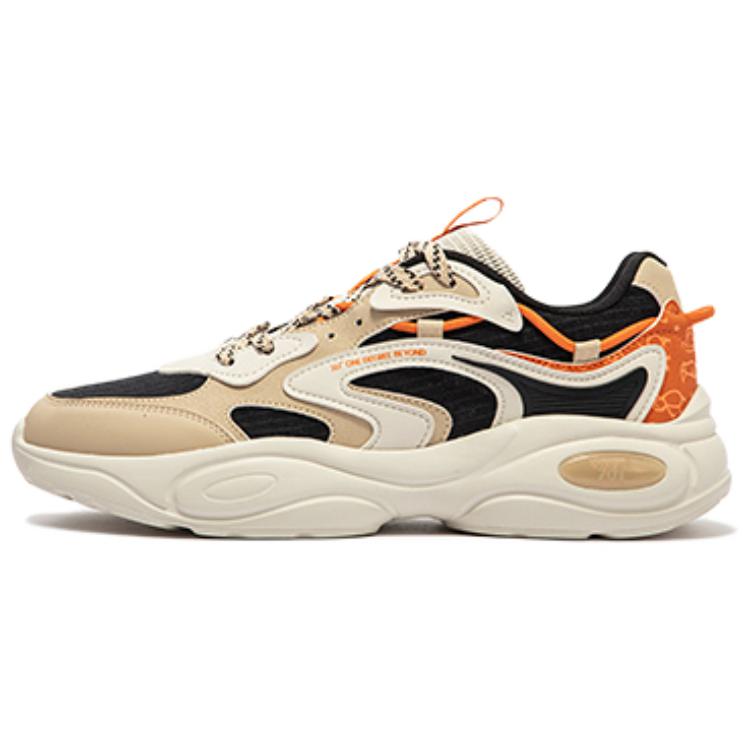 361° Anti-Slip Wear-Resistant Low-Top Casual Shoes Men's Beige Black