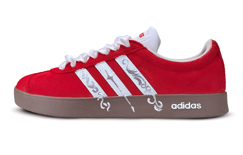 Adidas Neo VL Court 2.0 Red Shadow Lightweight Low Top Skateboard Shoes Women's Red White