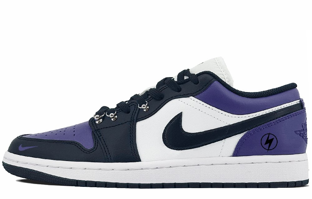 Jordan Air Jordan 1 Non-slip Wear-resistant Shock Absorption Low-Top Vintage Basketball Shoes Unisex Purple Black