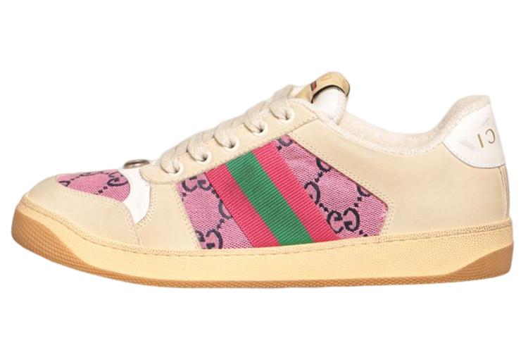 GUCCI Screener Distressed Shoes Stylish Skateboarding Shoes Women's Brown