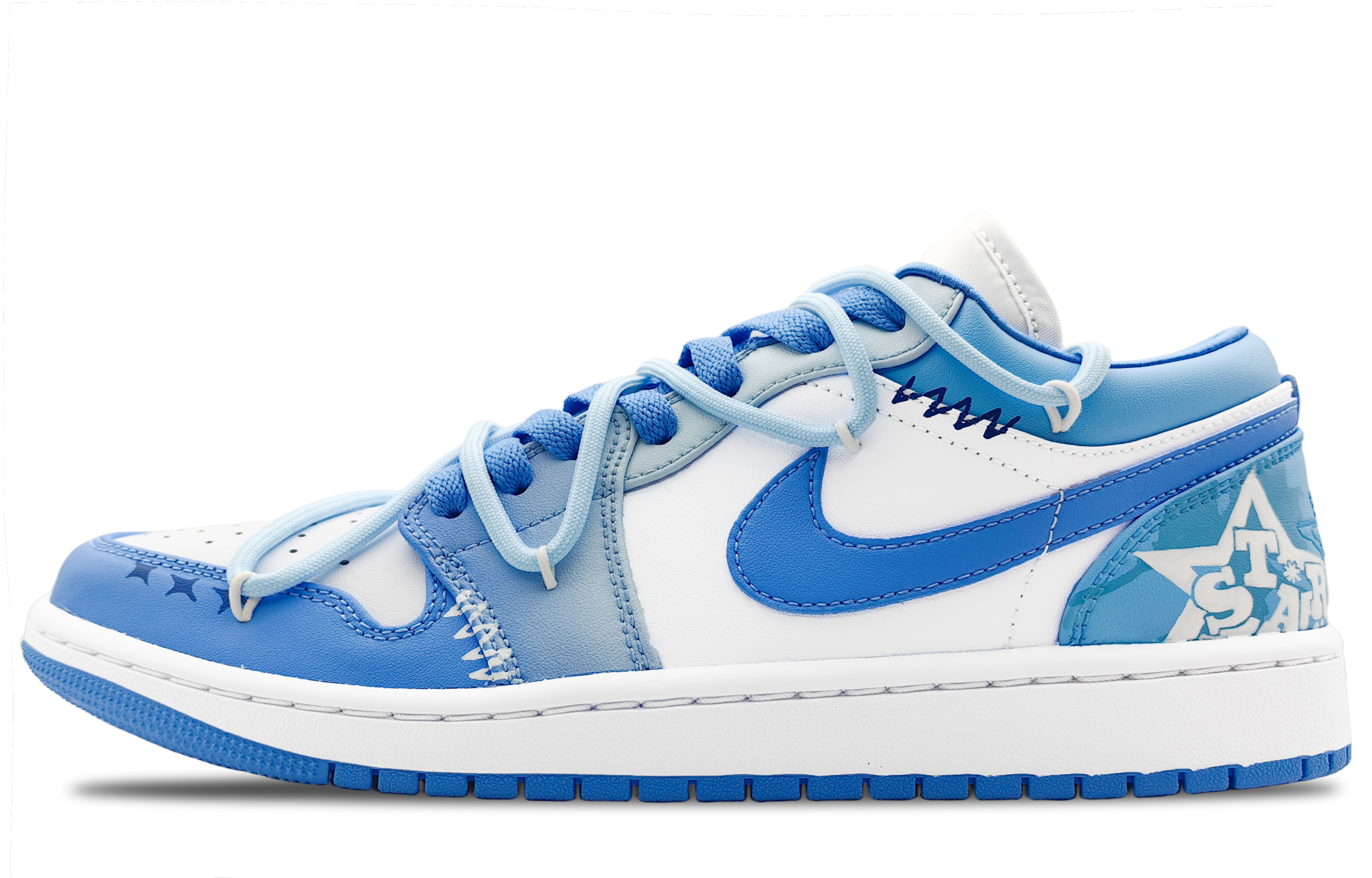 Jordan Air Jordan 1 Slip-Resistant Cushioning Wear-Resistant Low-Top Skateboard Shoes Women's University Blue