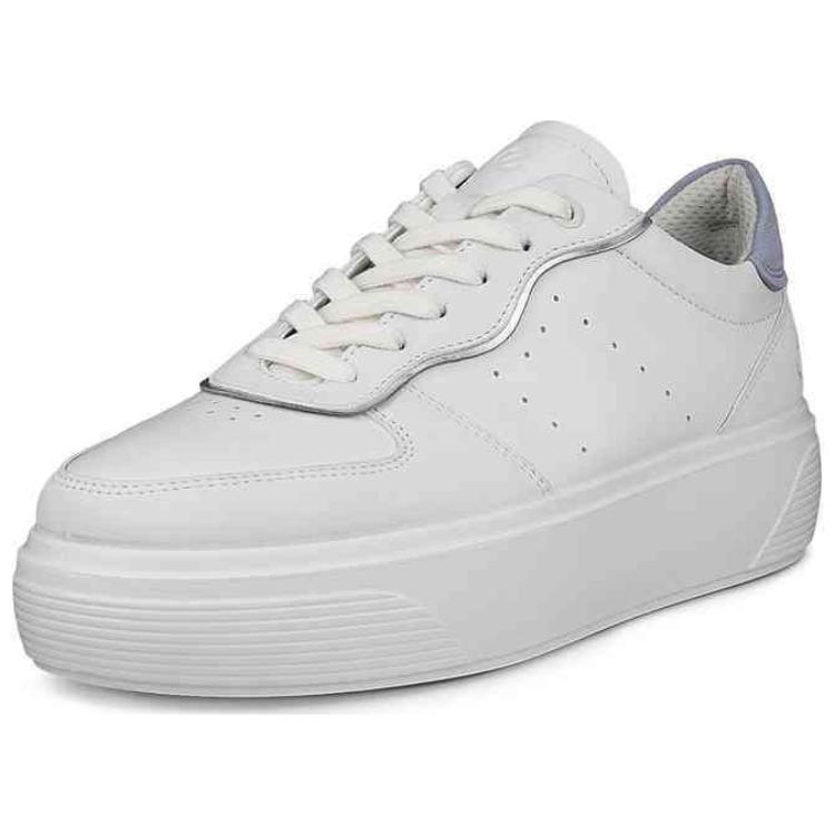 Ecco Slip-Resistant Low-Top Skateboard Shoes Women's Gray White/White/Gray Blue