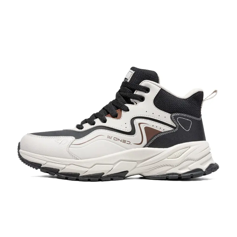 361° Cushioned Slip-Resistant Warm Low-Top Casual Shoes Men's White Black