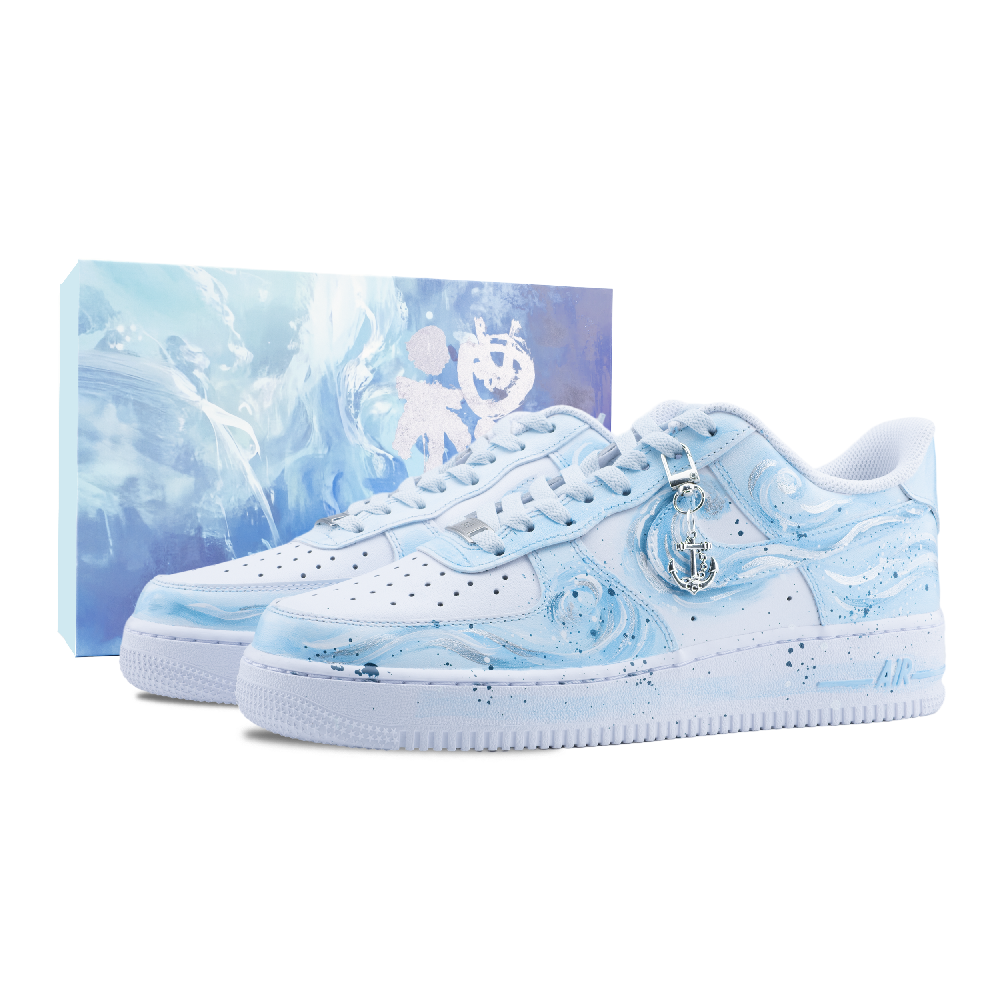Nike Air Force 1 Starfall Jian Ware Anti Slip Wear Resistant Low Top Skateboard Shoes Unisex Sky Blue
