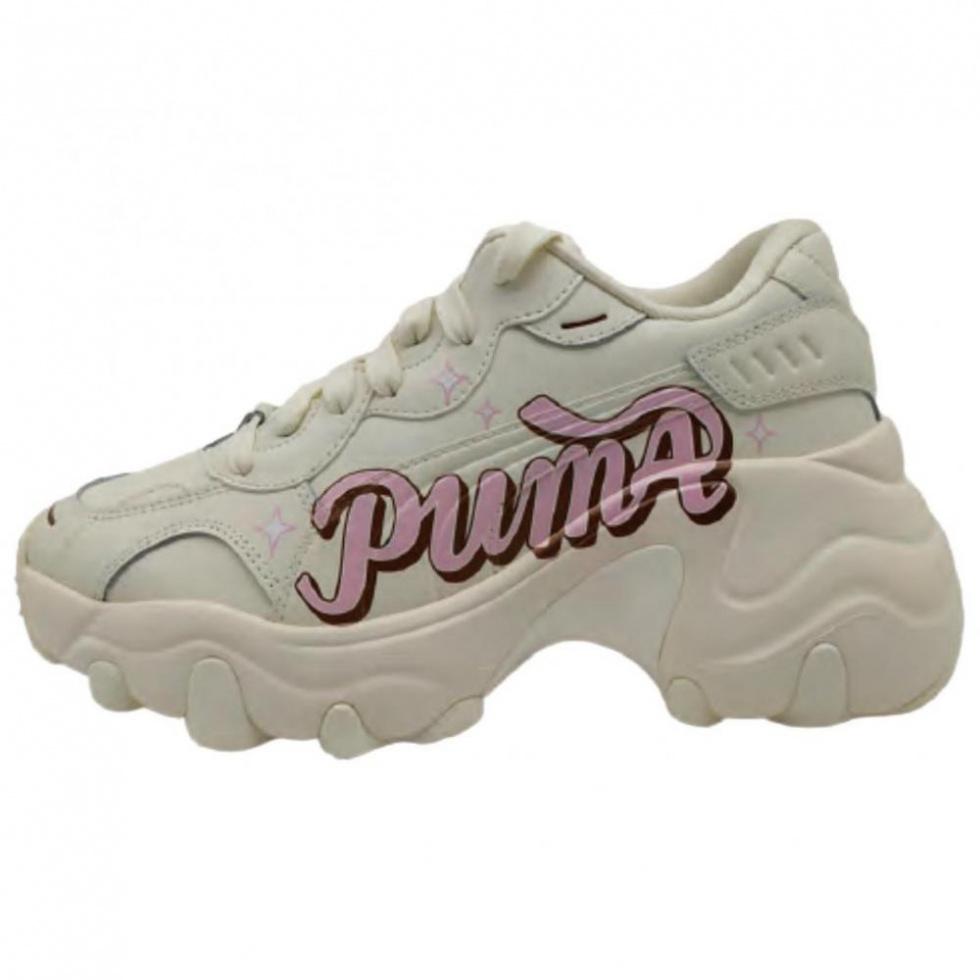 PUMA Pulsar Wedge Anti-Slip Wear-Resistant Low-Top Chunky Sneakers Women's Beige Pink