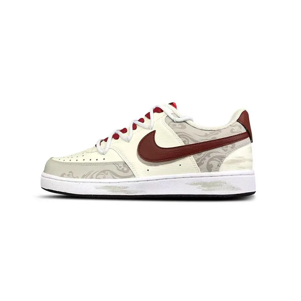 Nike Court Vision 1 Tower Rabbit Coexistence Cushioning, Wear Resistant Low top Skateboard Shoes Men's Red White