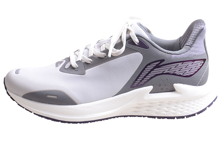 LiNing Abrasion Resistant Low Top Running Shoes Men's White Gray Purple