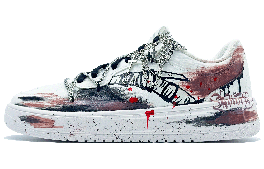 Anta Slip Resistant Cushioning Abrasion Resistant Low Top Skateboard Shoes Unisex Black White Brown