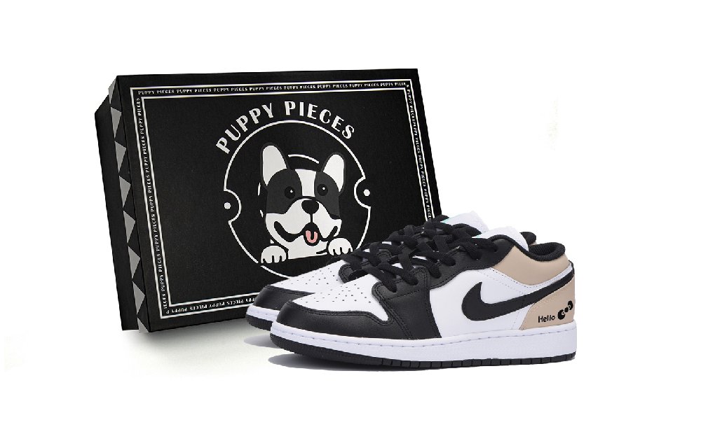 Jordan Air Jordan 1 Qixi Yunhuang, Special Shoe Box Slip Resistant Low Top Vintage Basketball Shoes Men's White Brown