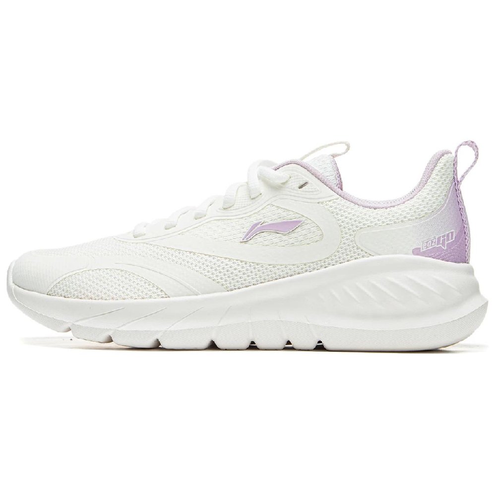 LiNing EasyFit Fle Cushioning Abrasion Resistant Breathable Rebound Low Top Running Shoes Women's White Purple