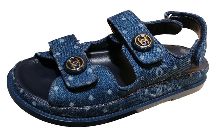 CHANEL Beach Sandals Women's Blue