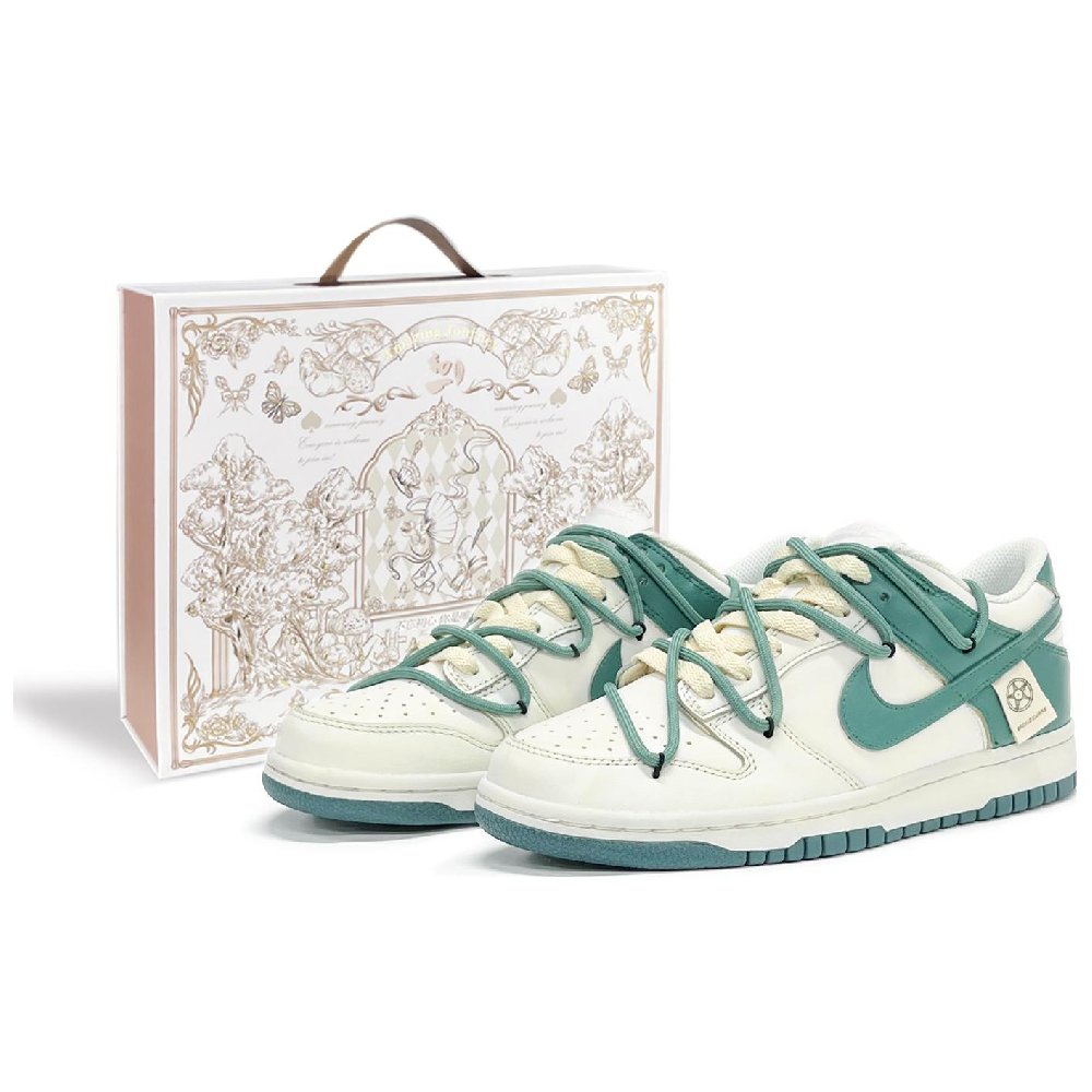 Nike Dunk Skateboard Shoes Women's Low-Top Green/Beige