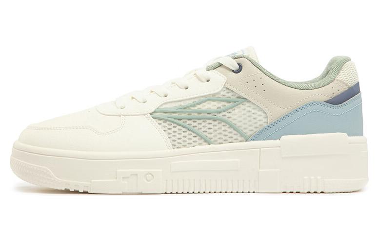 361° Anti-Slip And Wear-Resistant Breathable Low-Top Skateboard Shoes Men's White Teal Blue
