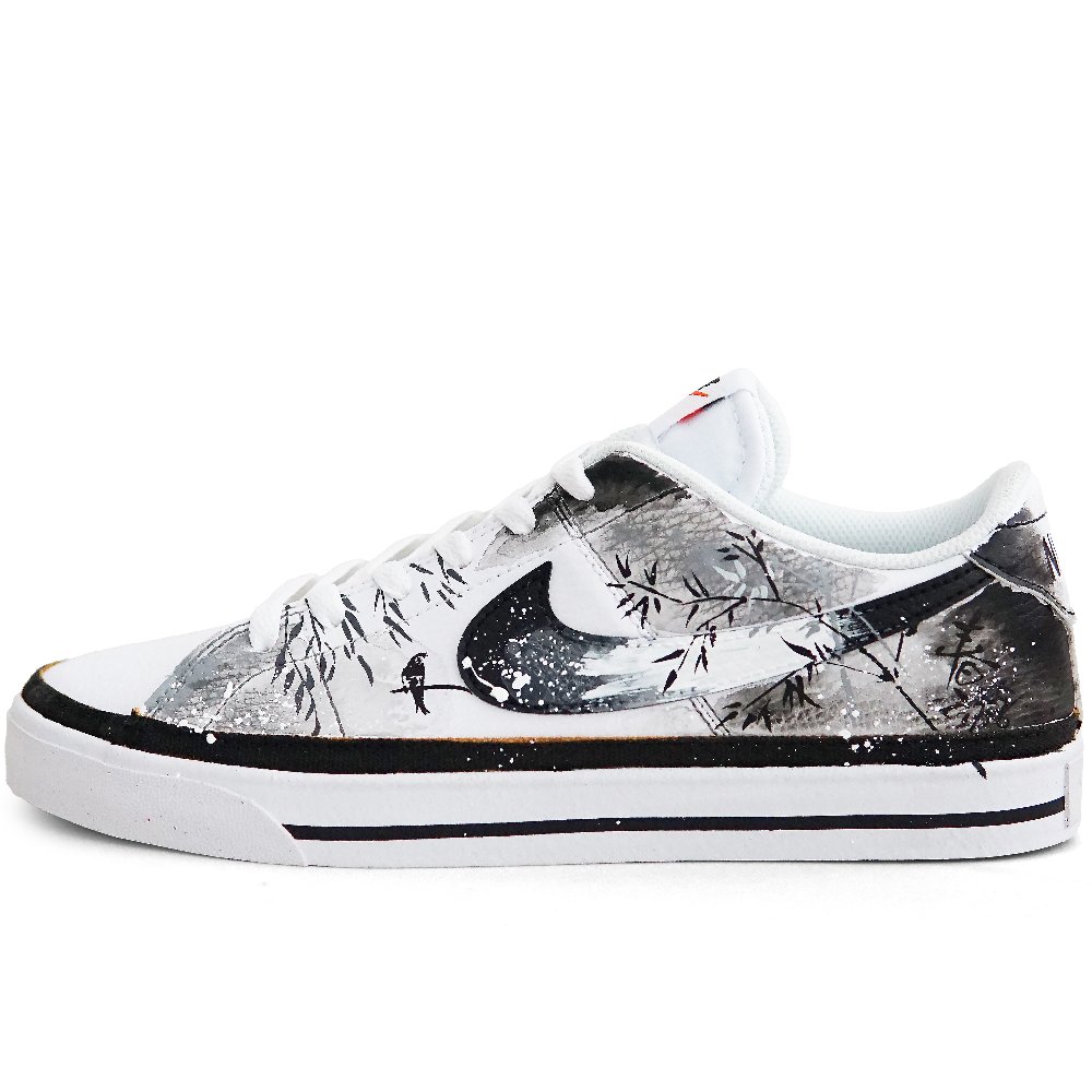 Nike Court Legacy Low Top Skateboard Shoes Men's Black White