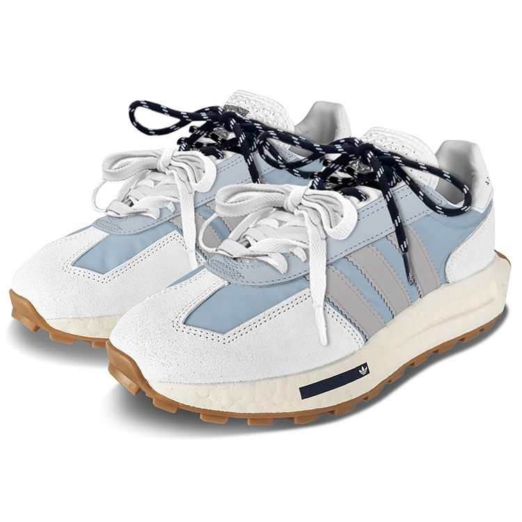 Adidas Originals Retropy E5 Anti-Slip Wear-Resistant Low-Top Running Shoes Unisex White Gray Blue