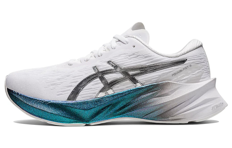 Asics Novablast 3 Platinum 'White Metallic Blue' Women's