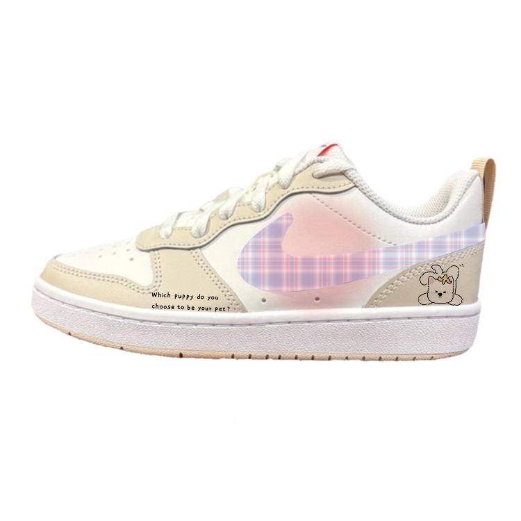 Nike Court Borough Playful Cloth Doll Anti-Slip Wear-Resistant Low-Top Skateboard Shoes Women's White Brown