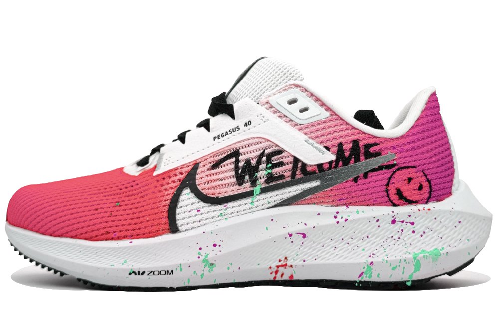 Nike Air Zoom Pegasus 40 Wear-Resistant Breathable Slip-Resistant Low-Top Running Shoes Men's Energetic Pink