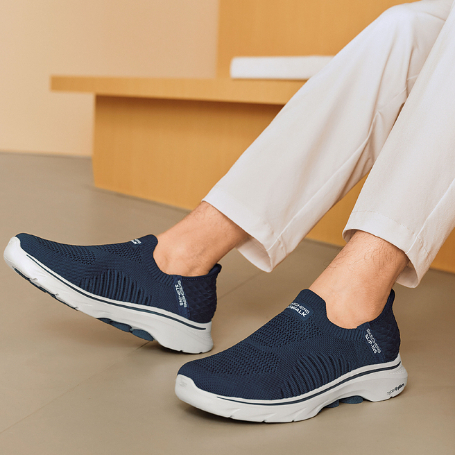 Skechers GO WALK 7 Cushioning Breathable Lightweight Low-Top Casual Shoes Men's Marine Blue