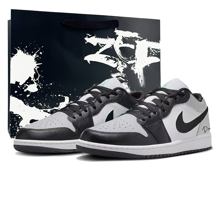 JORDAN Air JORDAN 1 Vintage Basketball Shoes Men Low Top Black/Gray/White