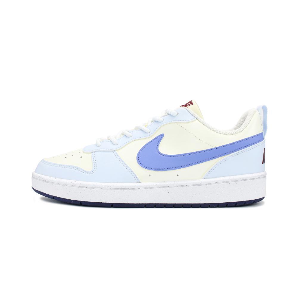 Nike Court Borough Durable Lightweight And Breathable Low Top Skateboard Shoes GS Beige Blue