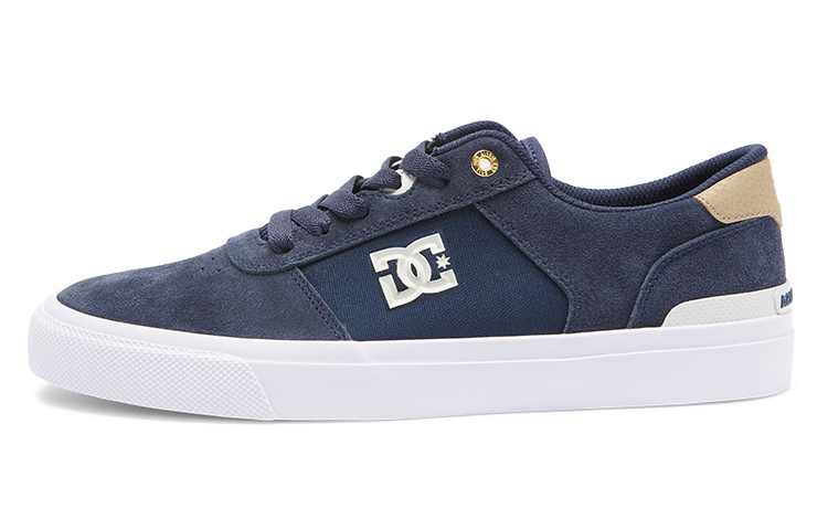 DC Shoes Slip-Resistant Breathable Low-Top Skateboard Shoes Men's Navy Blue